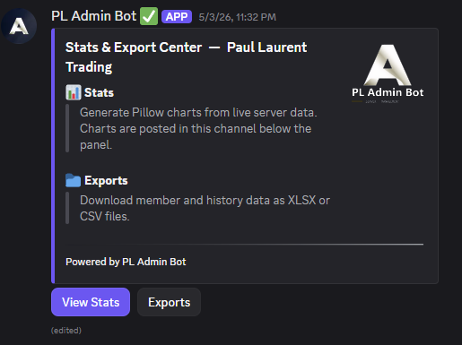 PL Admin Bot — stats & export center