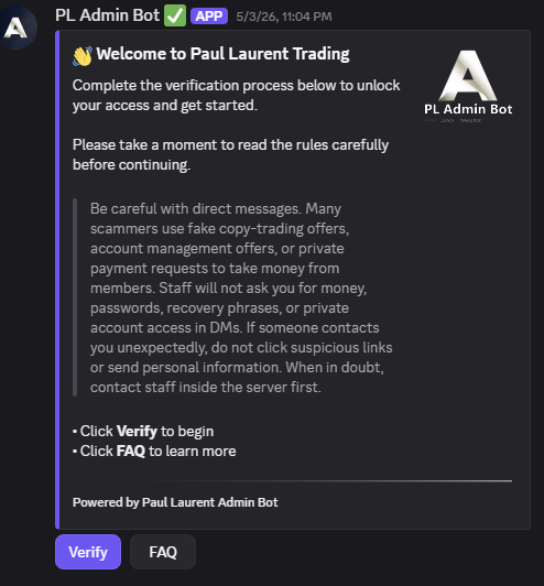 PL Admin Bot — verification & onboarding panel